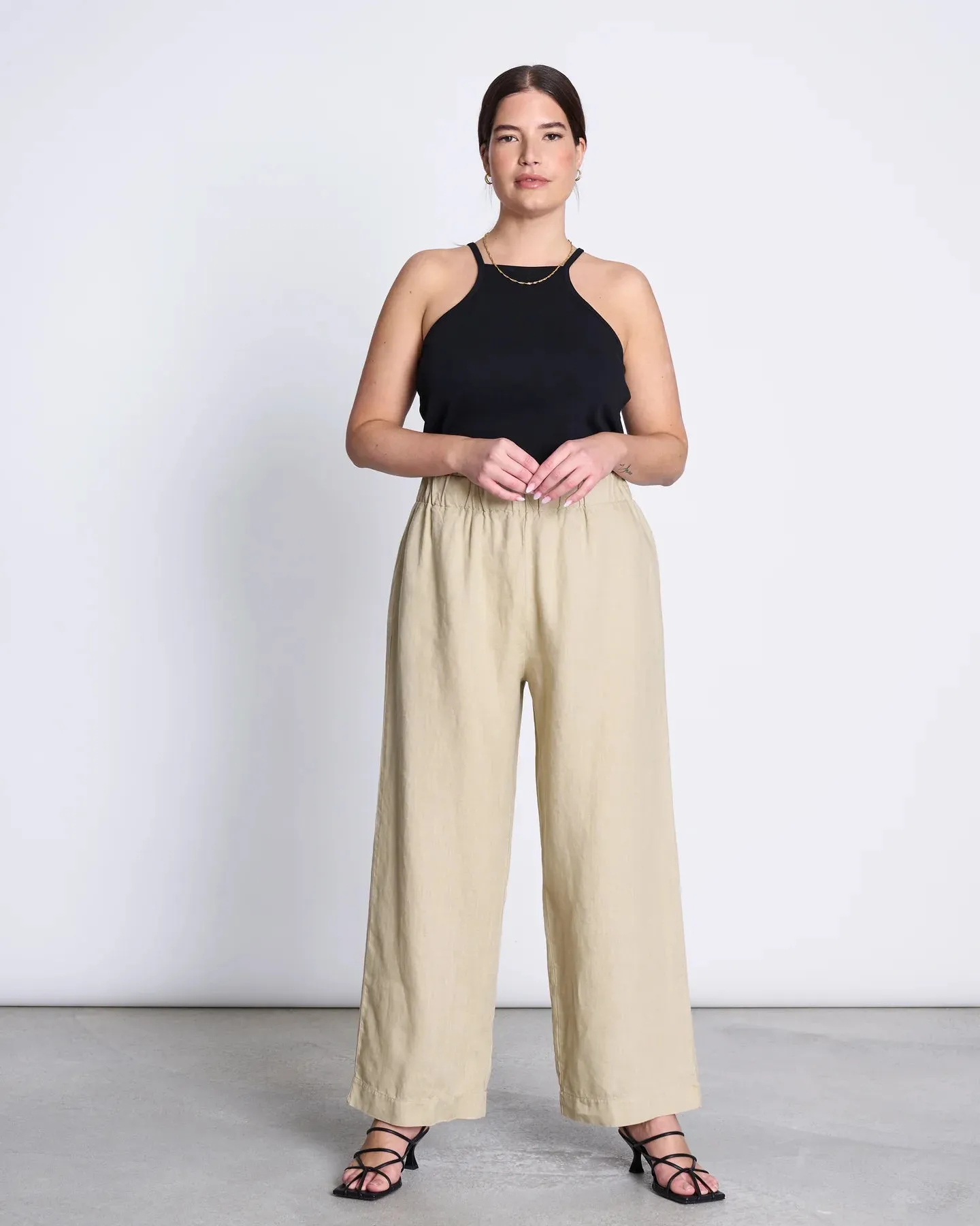 linen pants - beveren - sand