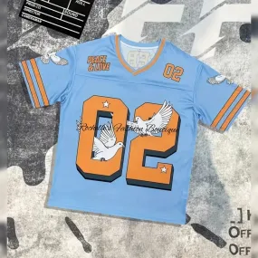 Lite Blue & Orange Number Unisex Jersey Top