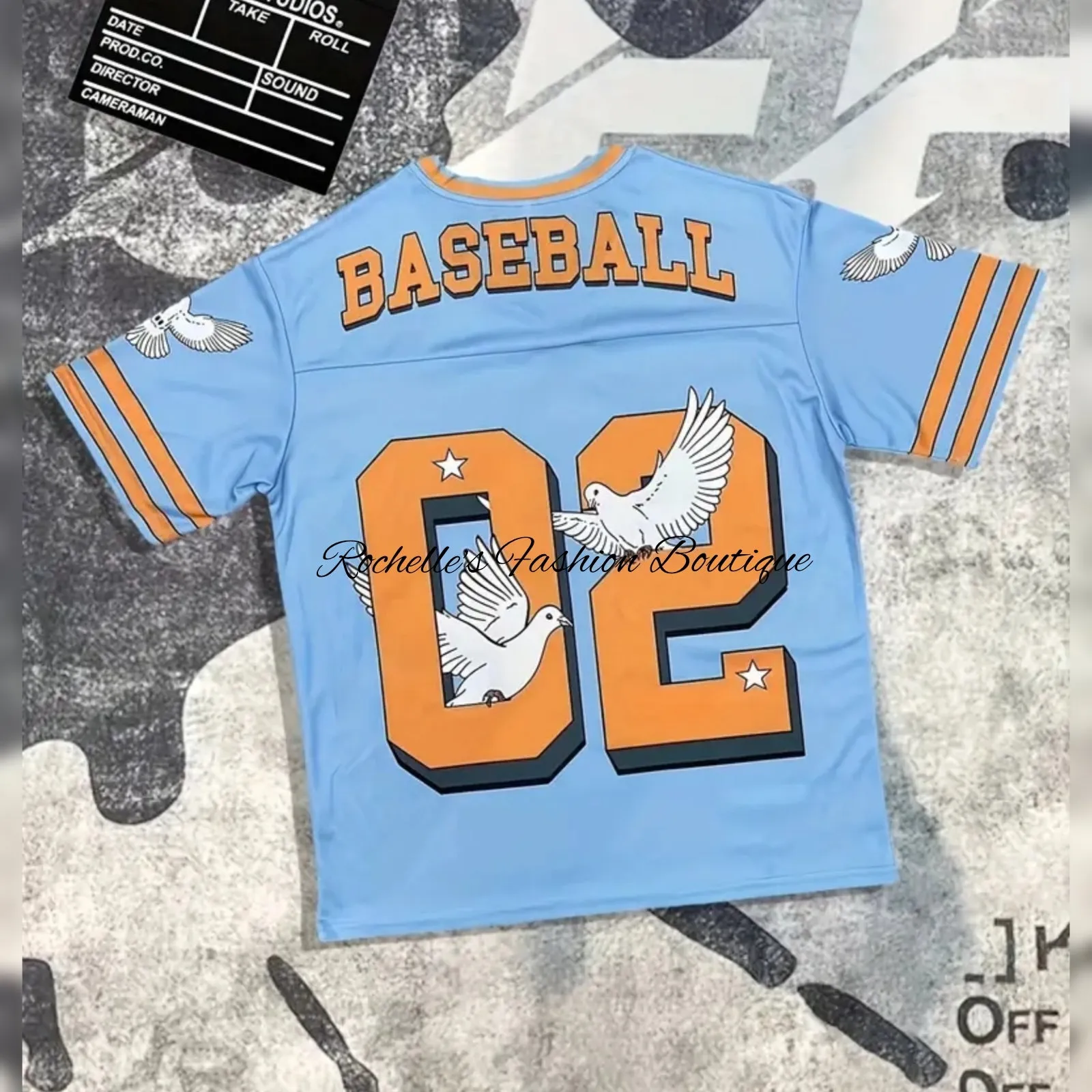 Lite Blue & Orange Number Unisex Jersey Top