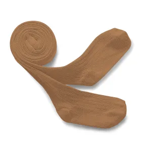 Louise Ribbed Tights in Caramel au Beurre Salé by Collegien