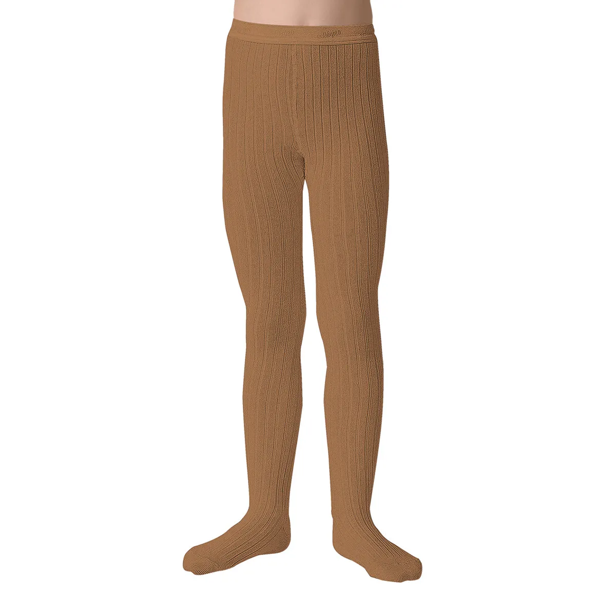 Louise Ribbed Tights in Caramel au Beurre Salé by Collegien