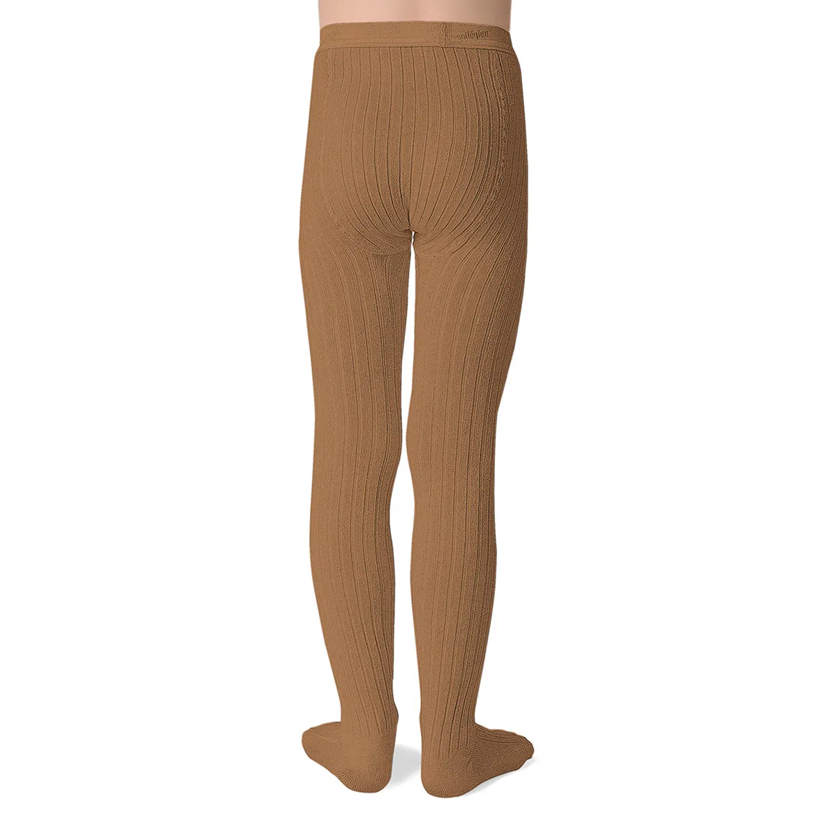 Louise Ribbed Tights in Caramel au Beurre Salé by Collegien
