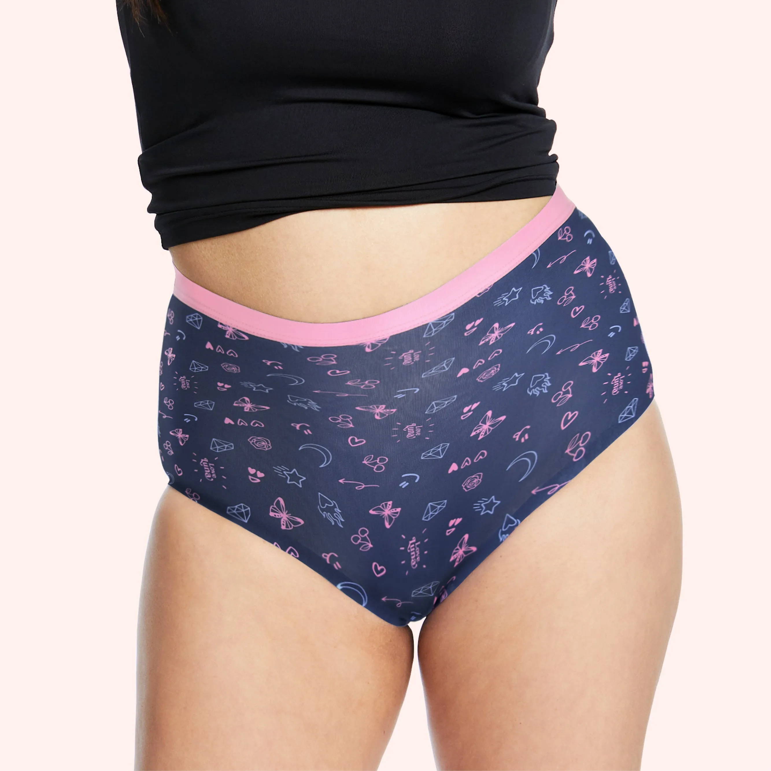 Love Luna Period Eco Recycled Nylon Full Brief-Denim Flash