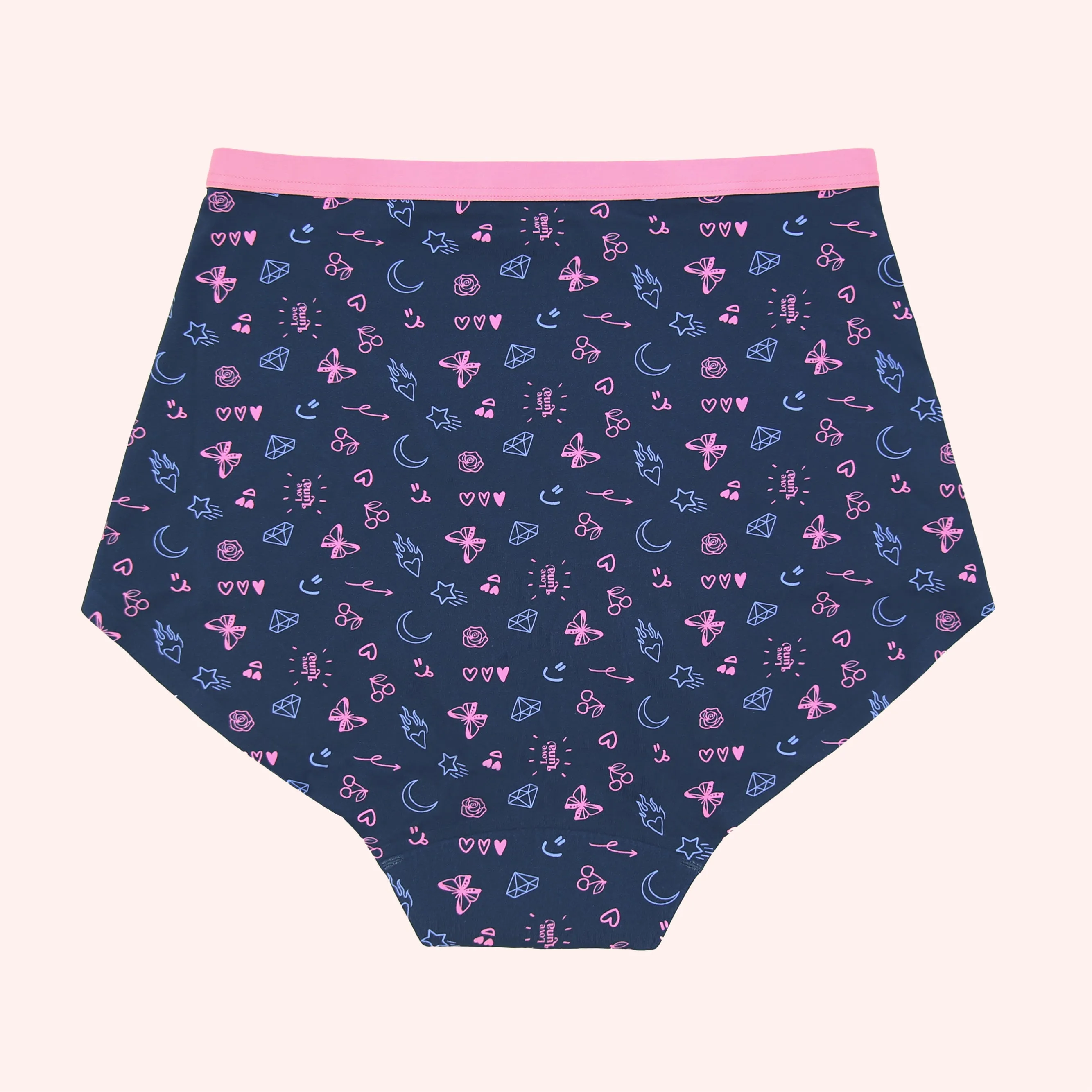 Love Luna Period Eco Recycled Nylon Full Brief-Denim Flash