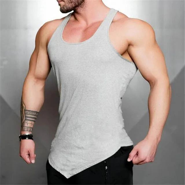 Men's Solid Color Stringer Tank