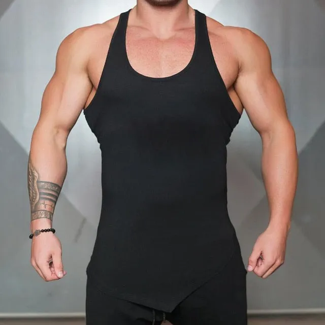 Men's Solid Color Stringer Tank