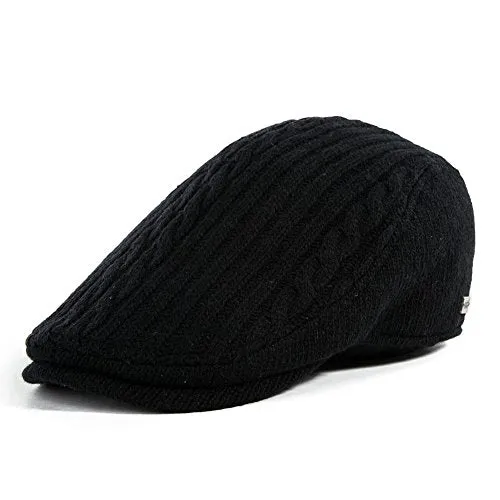 Mens Wool Blend Knit Newsboy Cap Fitted Winter Irish Ivy Cabbie Golf Flat Hat