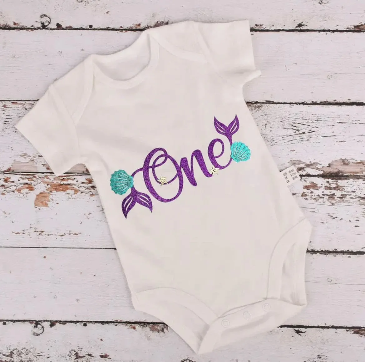 Mermaid First Birthday Tutu One Romper