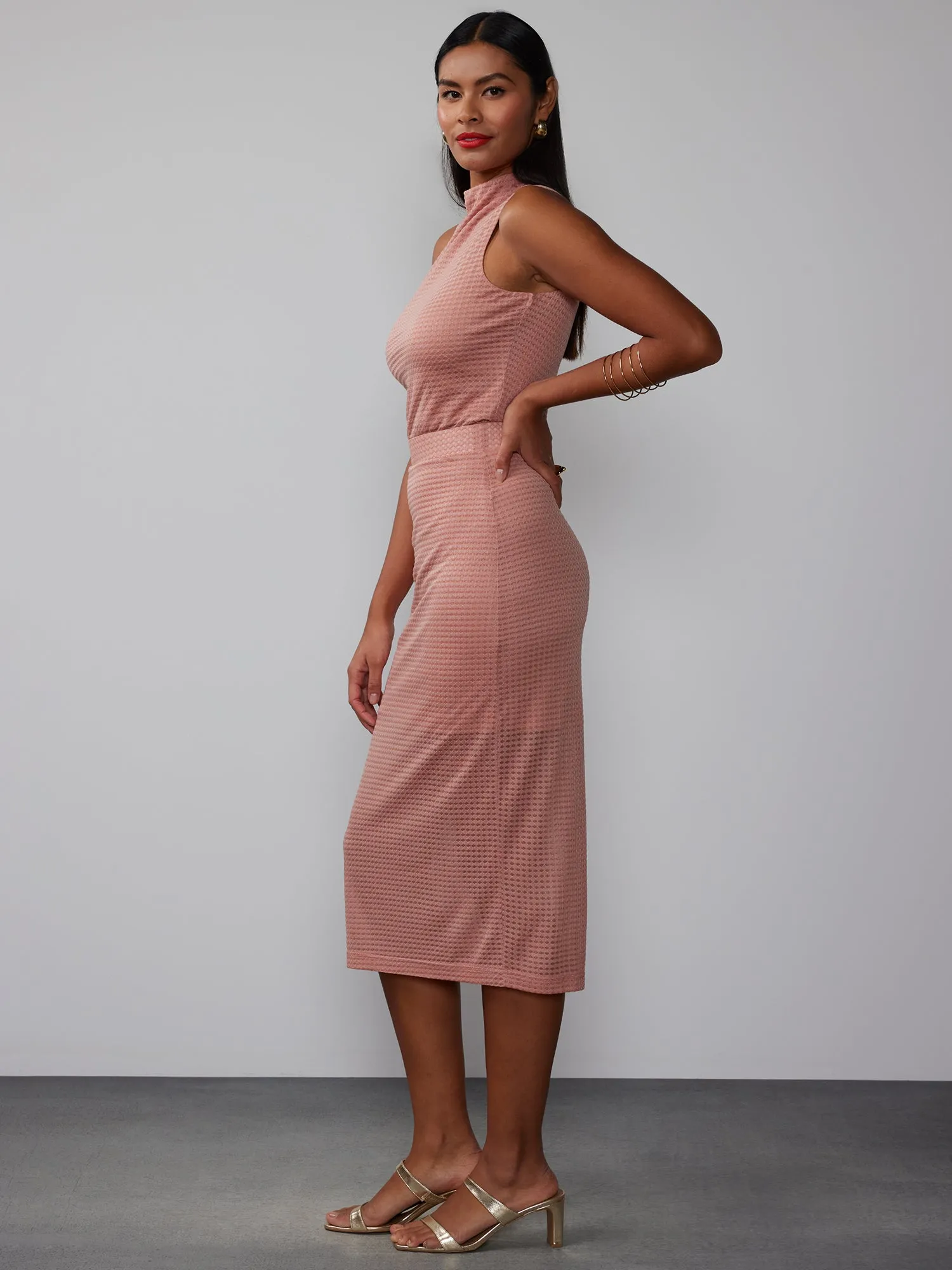 Mesh Jacquard Pull-On Skirt
