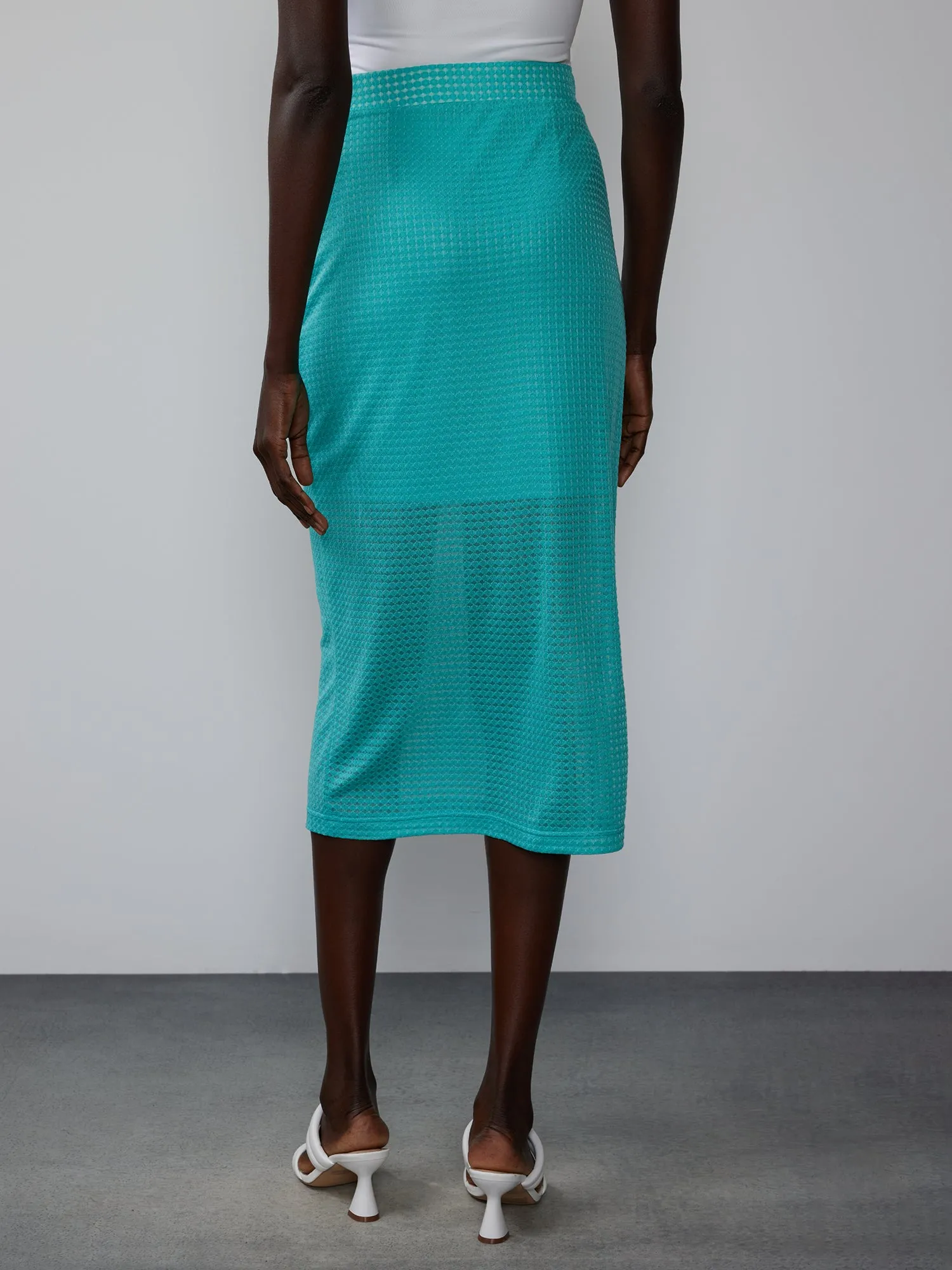 Mesh Jacquard Pull-On Skirt