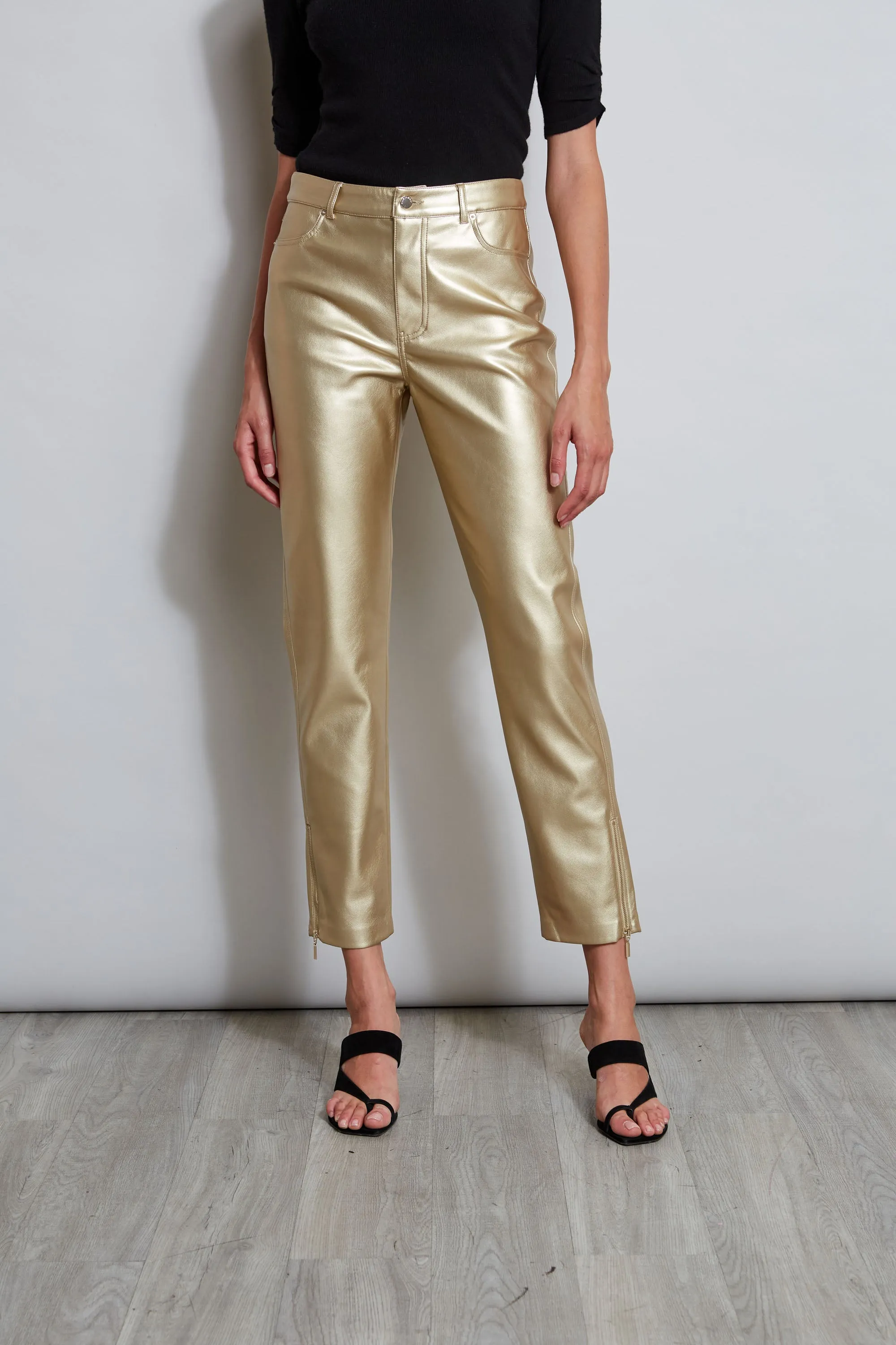Metallic Vegan Leather Pant