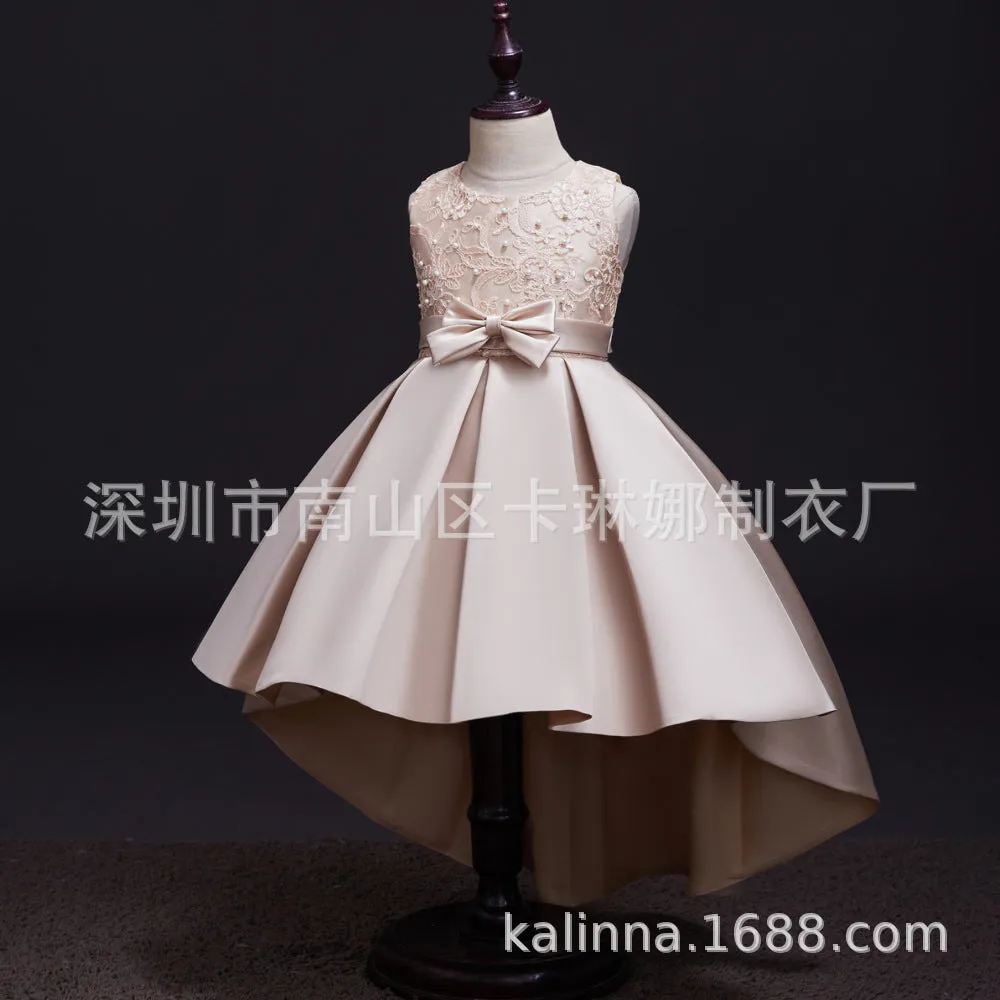 Middle and Big Children's Dress High-End Children's Princess Dress Trailing Performance Wear