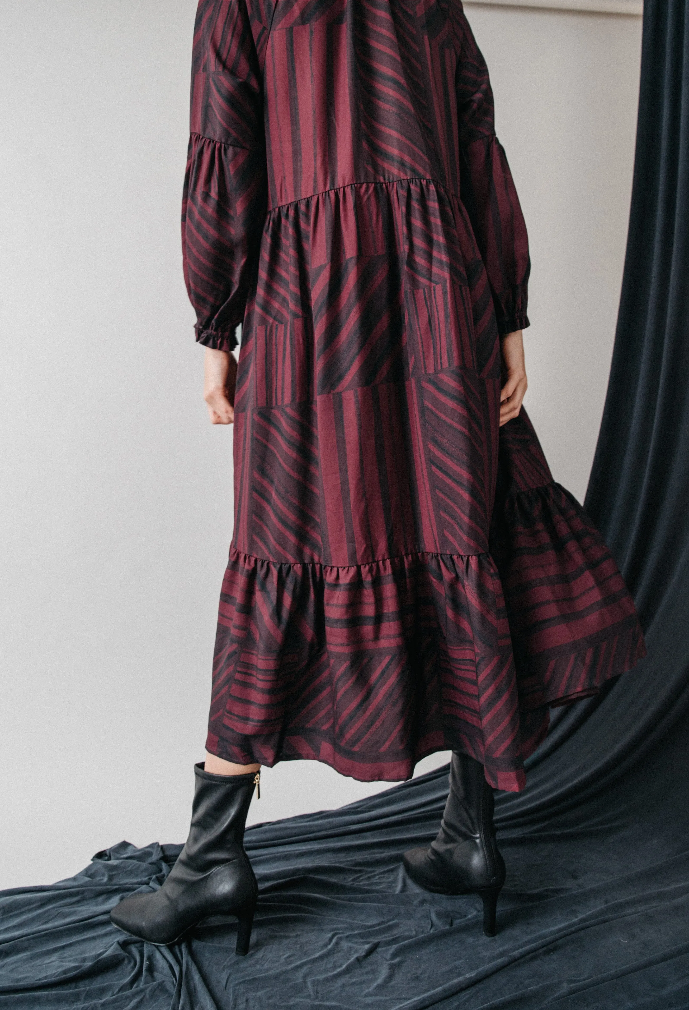 midi dress - print - purple