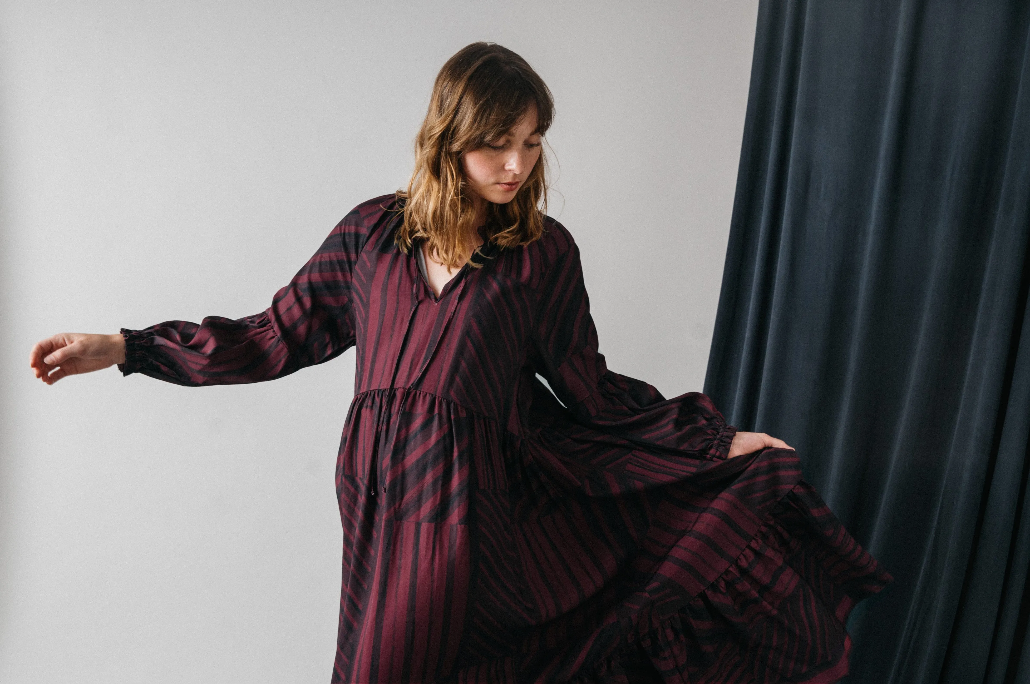 midi dress - print - purple