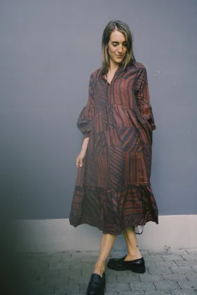 midi dress - print - purple