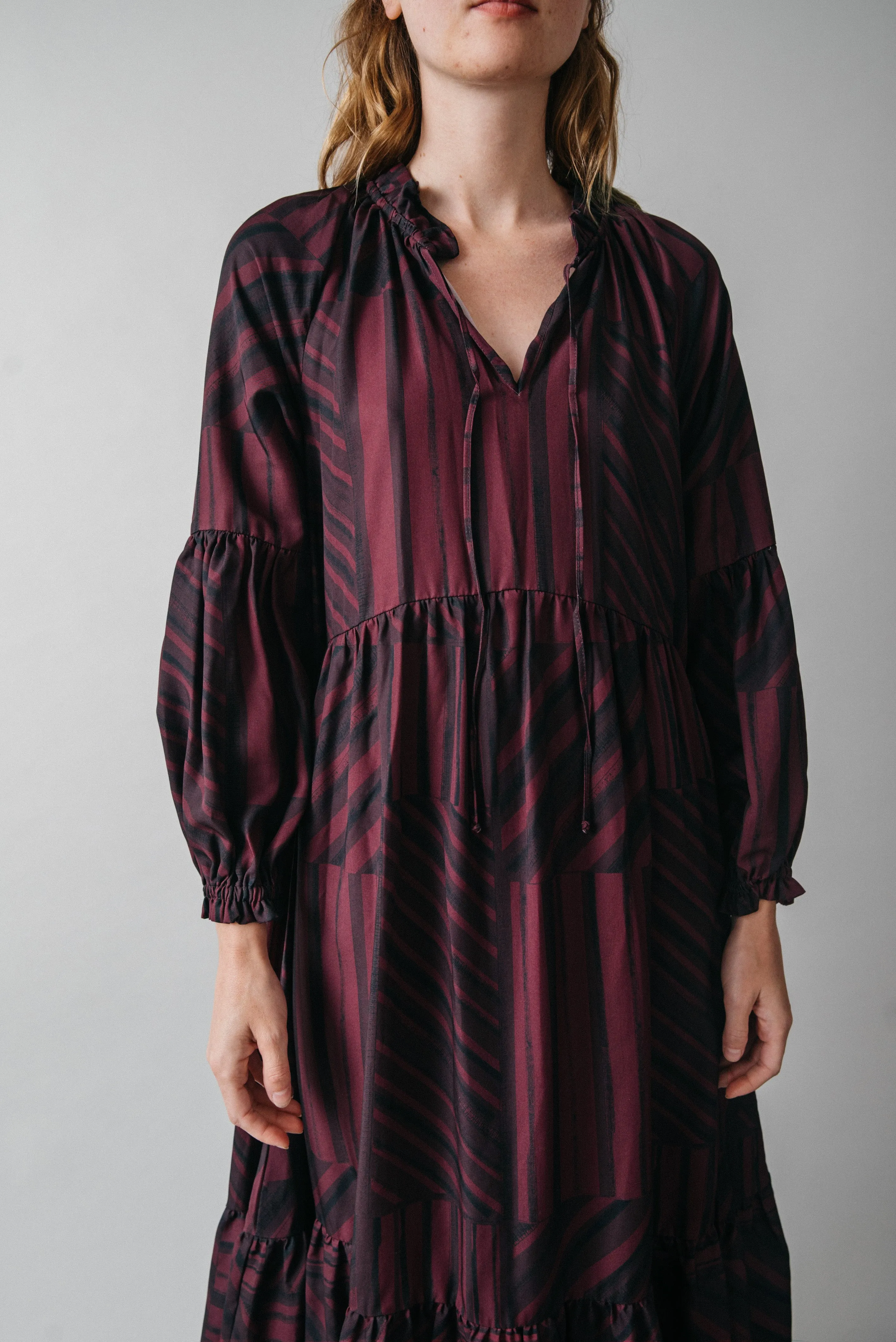 midi dress - print - purple