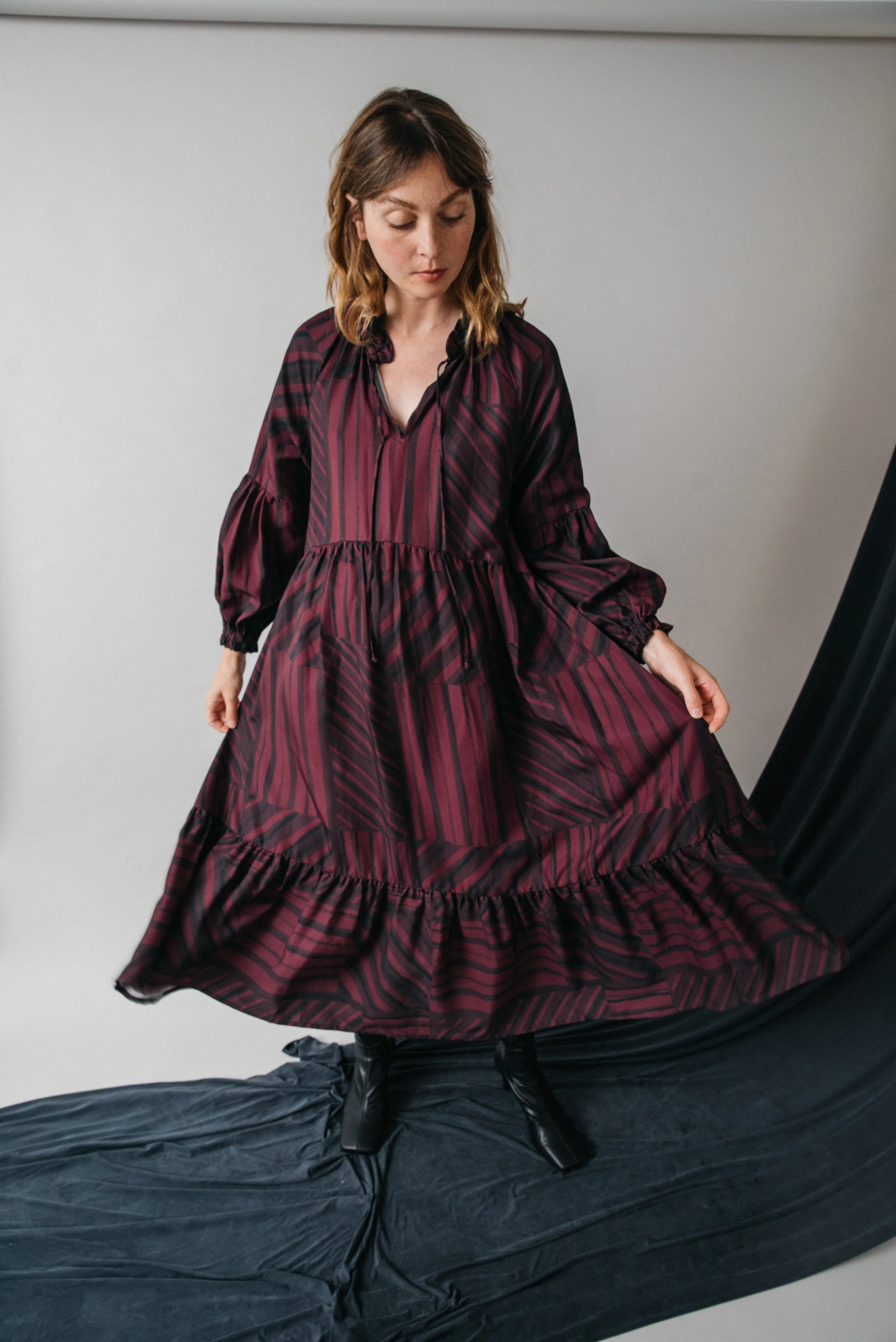 midi dress - print - purple