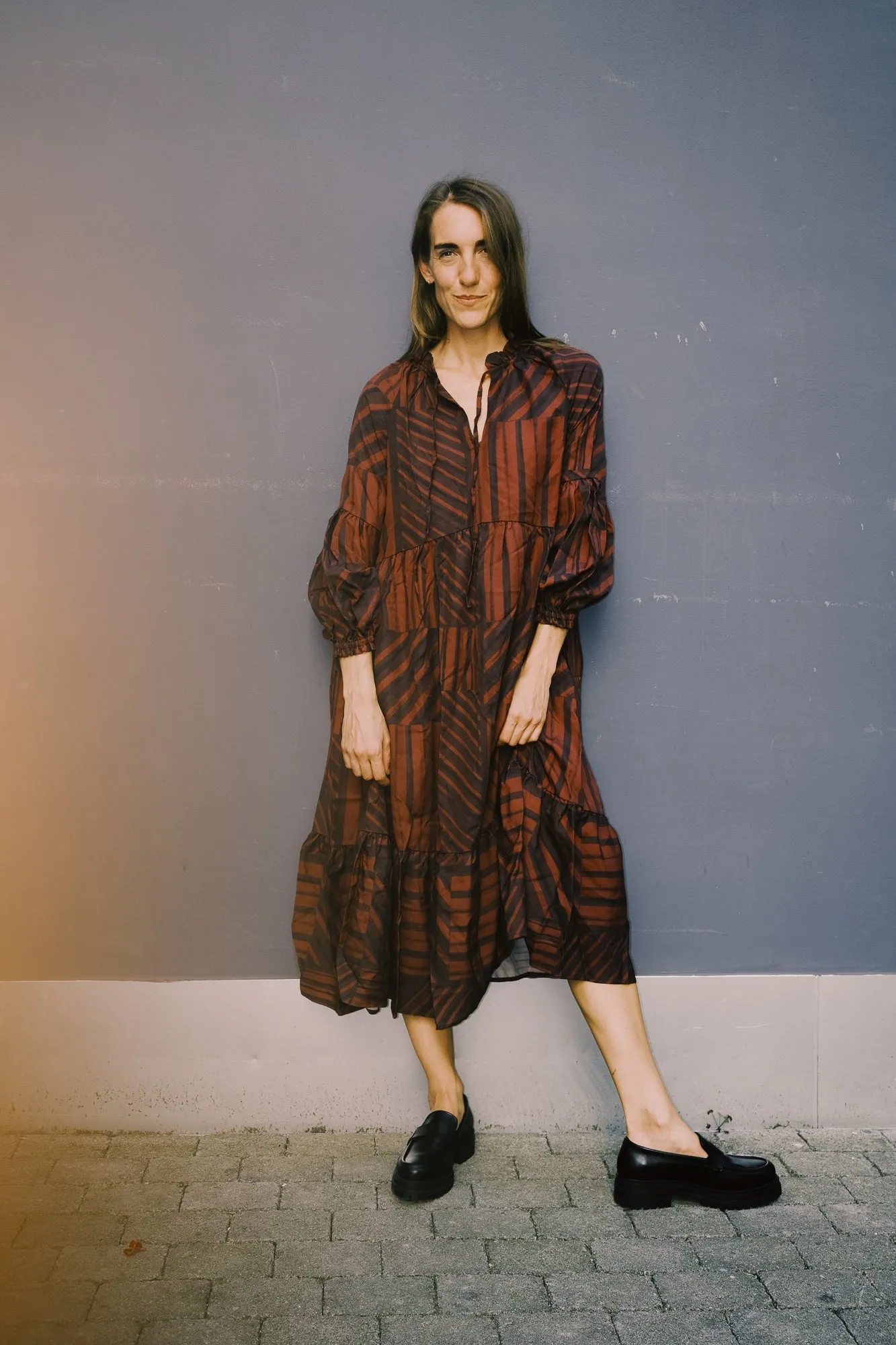 midi dress - print - purple