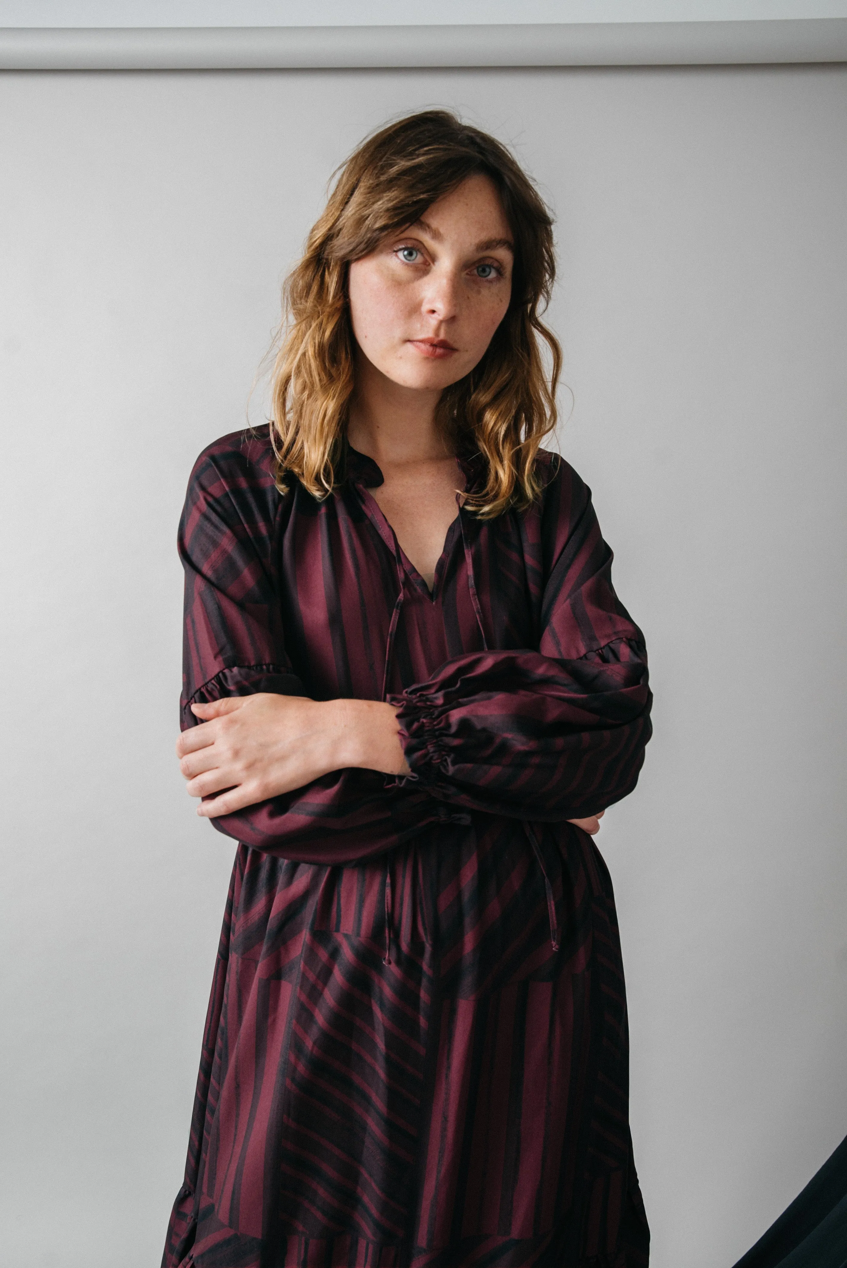 midi dress - print - purple
