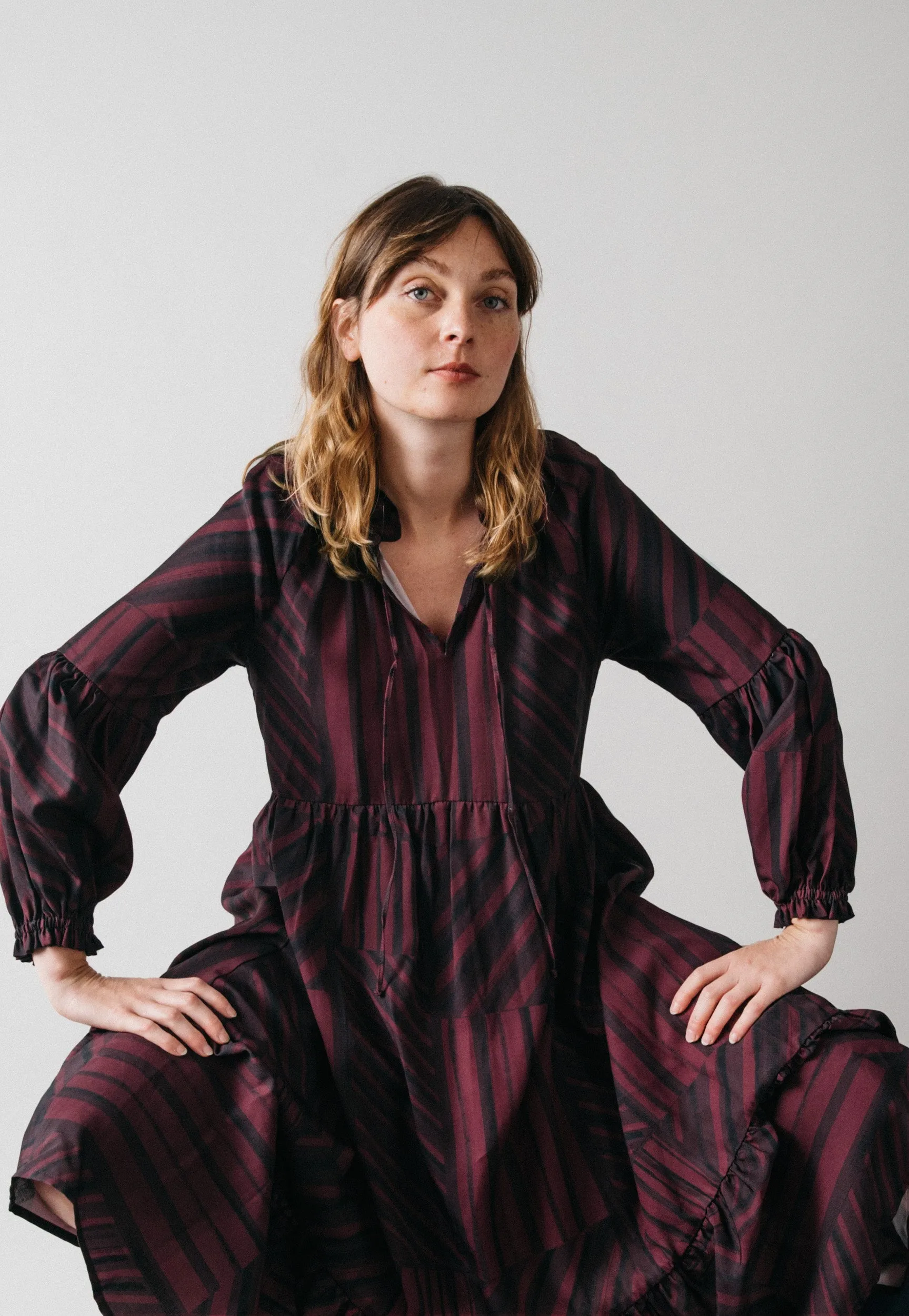midi dress - print - purple