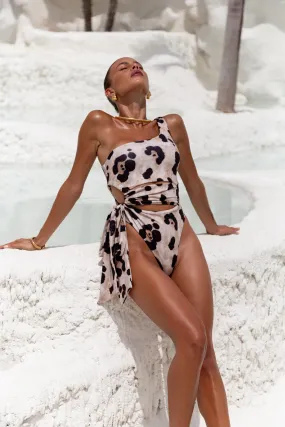 Monaco One shoulder  Leopard