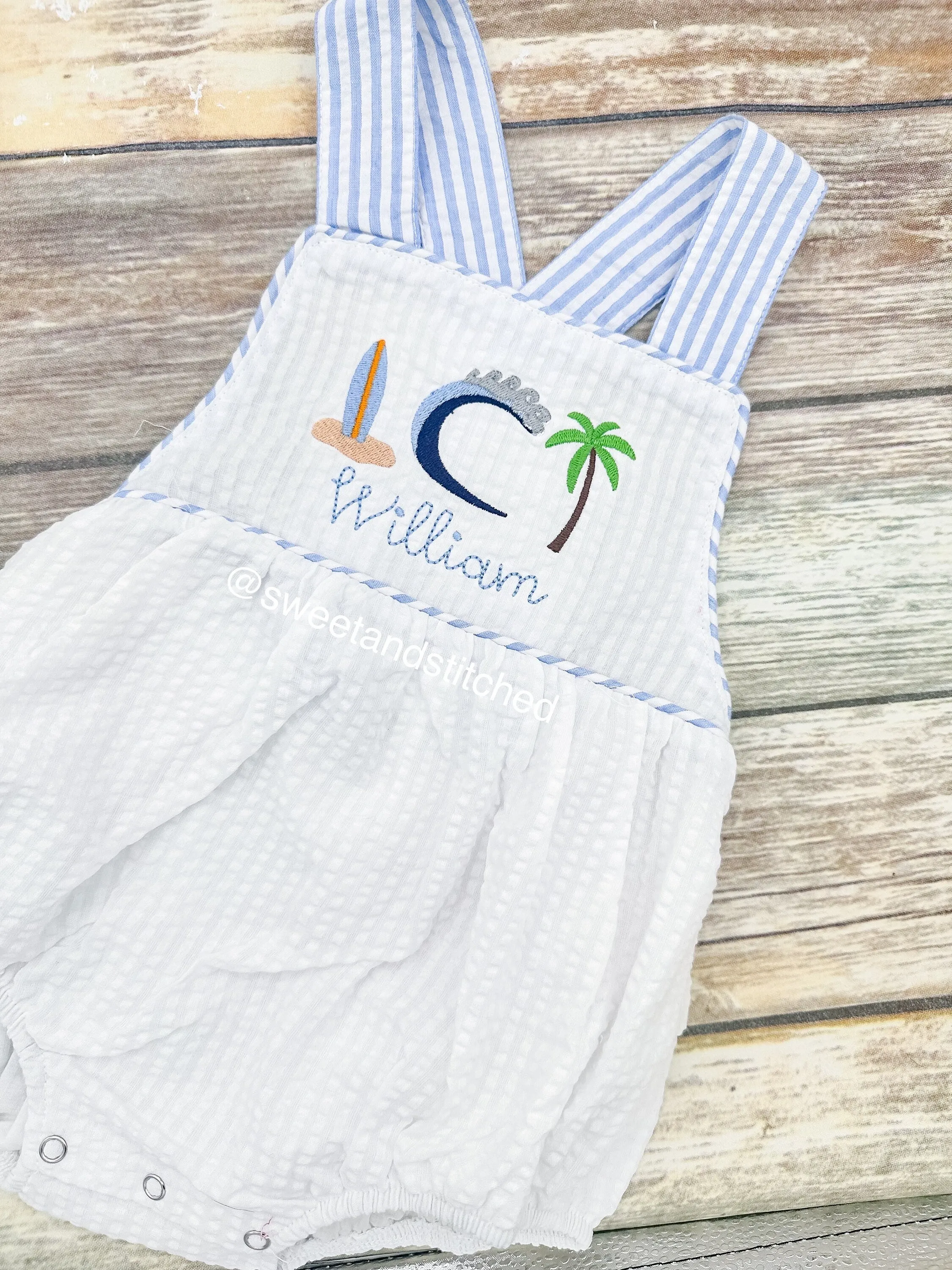 Monogrammed baby boy birthday outfit, surfer 1st birthday cake smash outfit, 1st birthday outfit surf