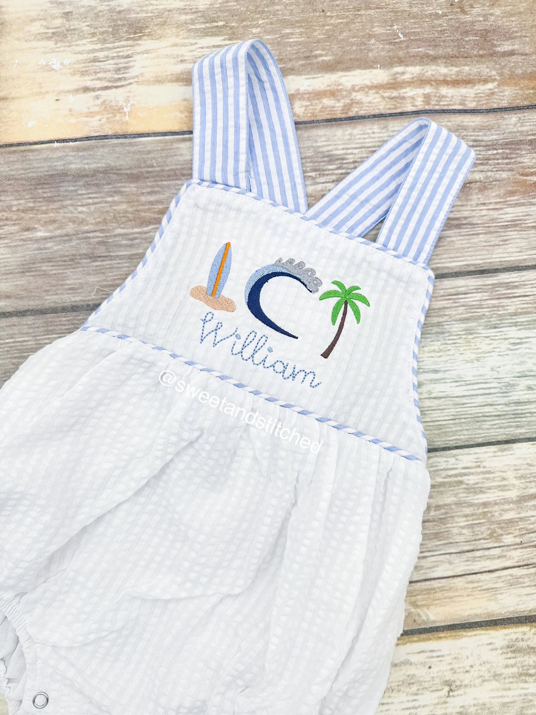 Monogrammed baby boy birthday outfit, surfer 1st birthday cake smash outfit, 1st birthday outfit surf