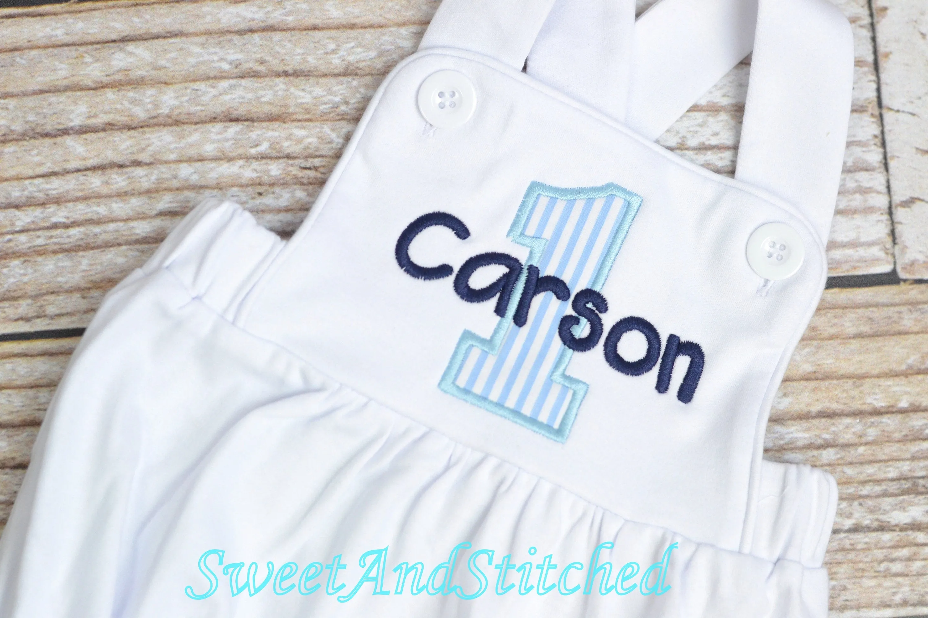 Monogrammed Boys birthday outfit seersucker, baby boy seersucker romper bubble for cake smash, baby boy vintage style cake birthday outfit