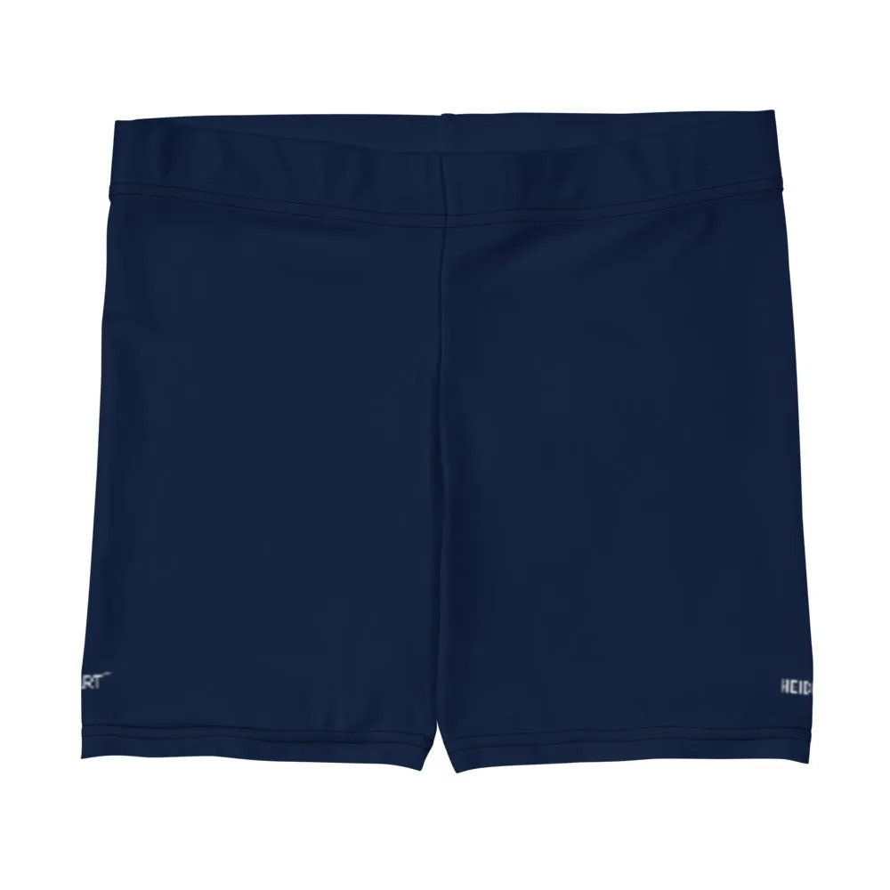 Navy Blue Solid Color Shorts, Dark Blue Modern Essential Women's Short Tights-Made in USA/EU