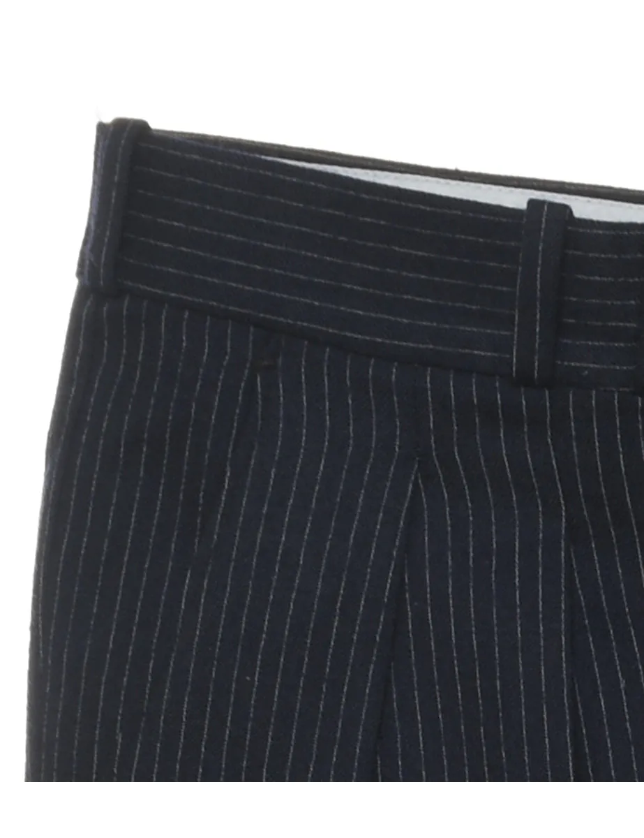Navy Striped Pattern Chinos - W32 L30