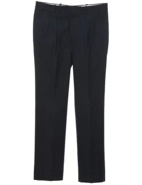 Navy Striped Pattern Chinos - W32 L30