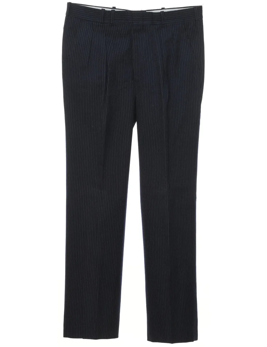Navy Striped Pattern Chinos - W32 L30