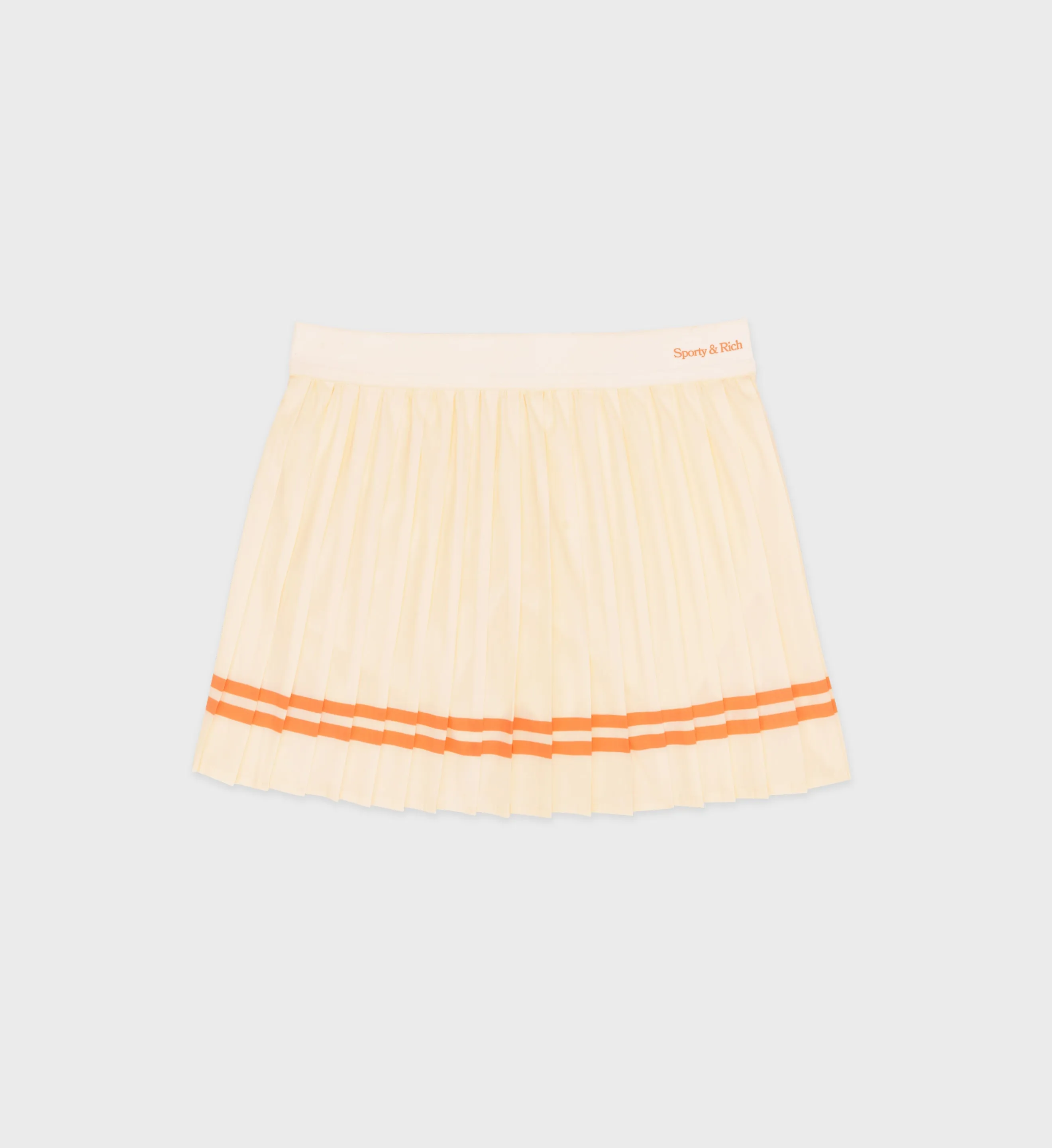 New Serif Pleated Skirt - Almond/Pomodoro