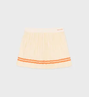 New Serif Pleated Skirt - Almond/Pomodoro