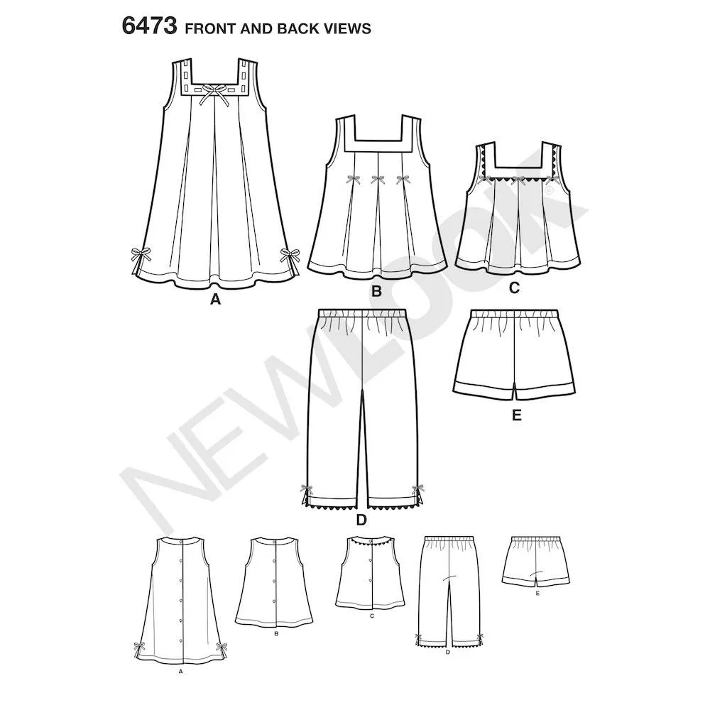 Newlook Pattern 6473 Toddler Separates