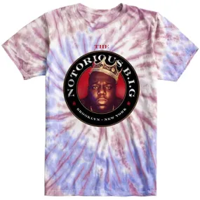 Notorious B.I.G. Biggie Circle Crown Tie Dye Tee - Purple