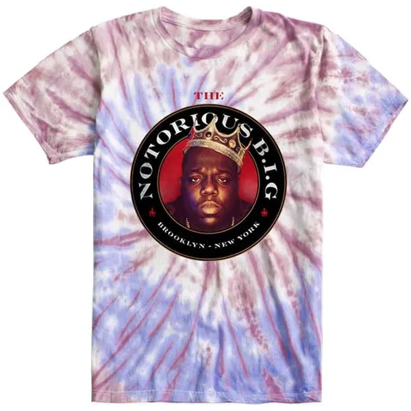 Notorious B.I.G. Biggie Circle Crown Tie Dye Tee - Purple