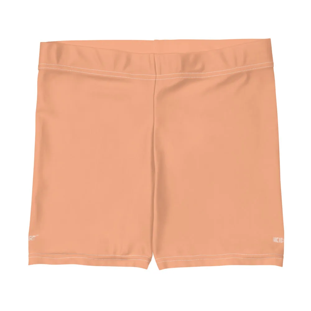 Nude Pastel Women's Shorts, Skin Tone Pink Gym Short Tights For Ladies-Made in USA/EU