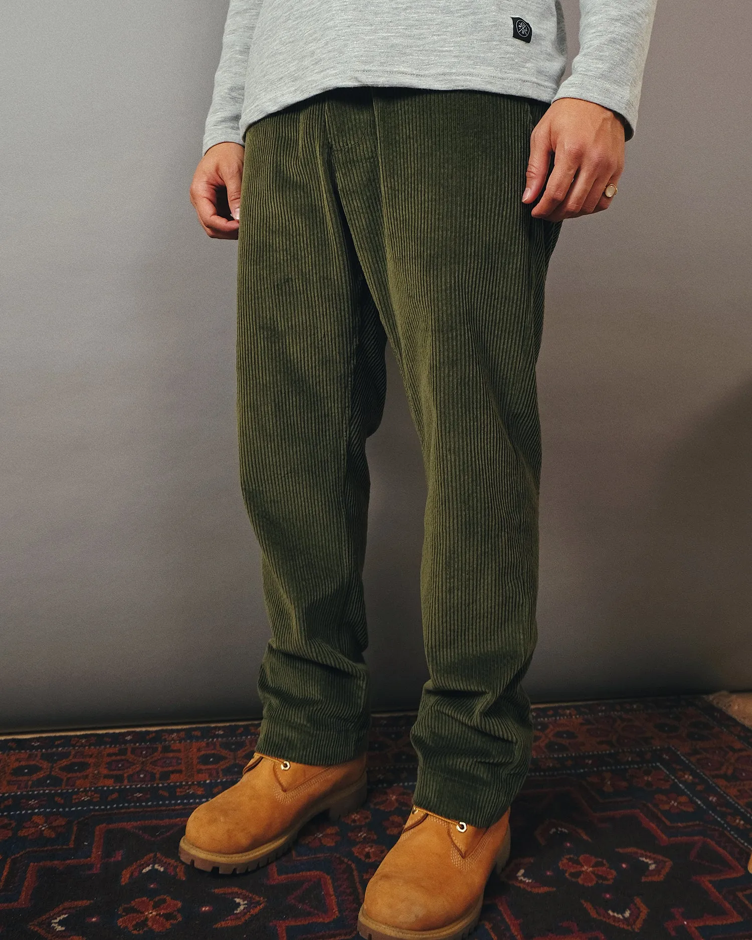 Olive Corduroy Camp Pant