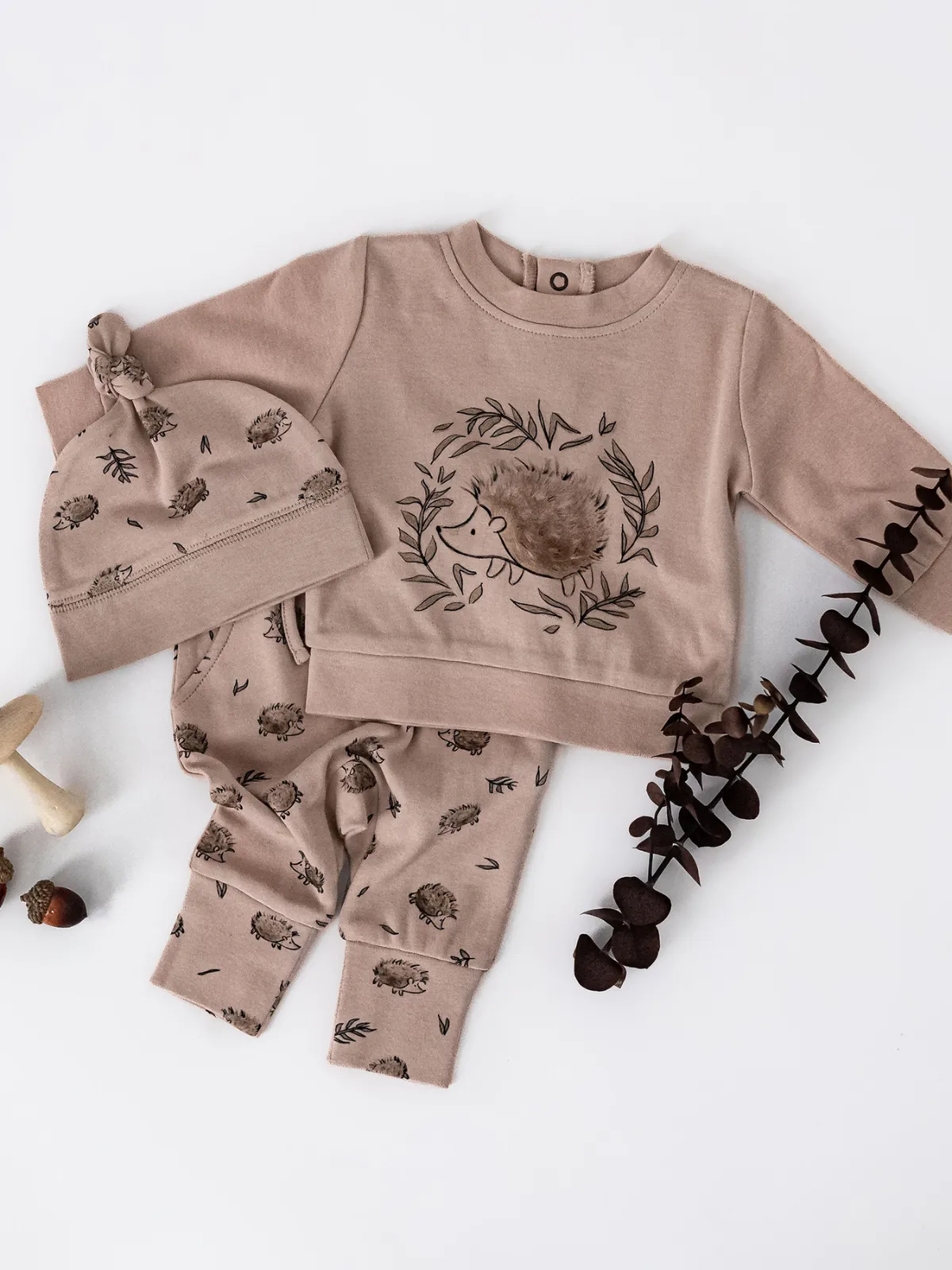 Organic Sweatshirt & Jogger Set, Prickles