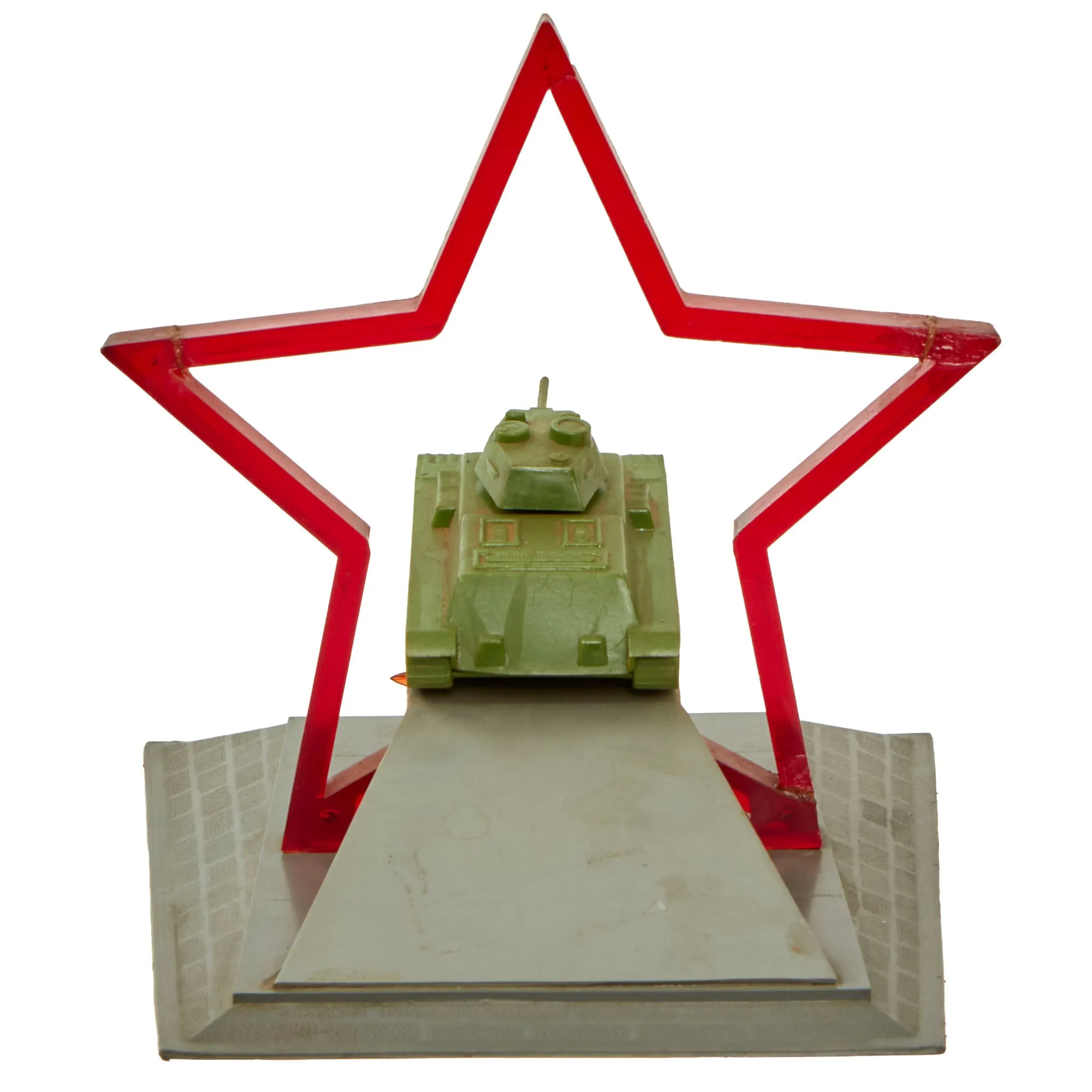 Original Soviet Early Cold War Era T34 Tank Model “Shrouded with Glory” Desk Model - circa 1960