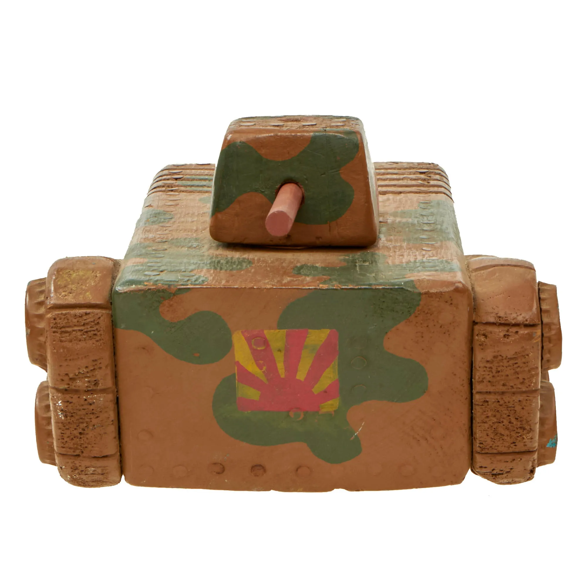 Original U.S. / Japanese WWII “POW” Made Type 95 Ha-Go Light Tank Wood Model Toy
