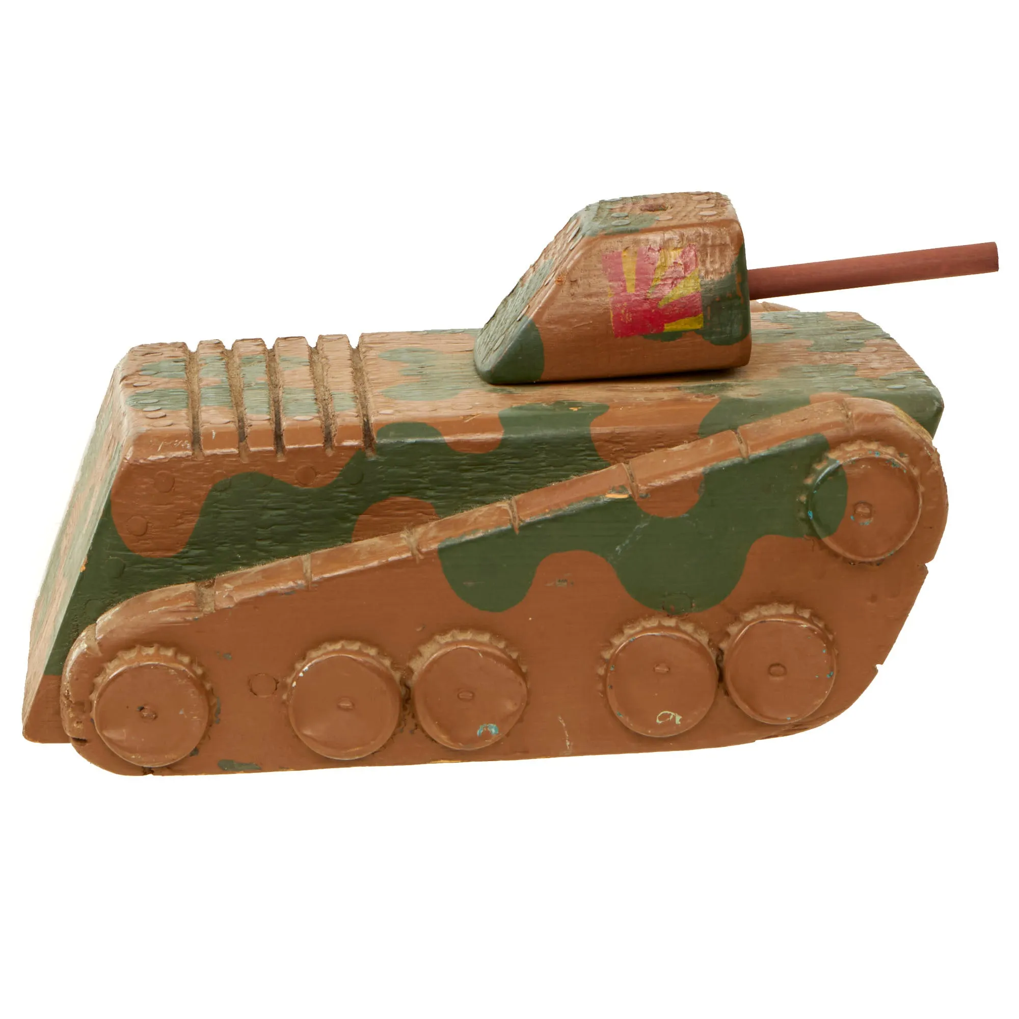 Original U.S. / Japanese WWII “POW” Made Type 95 Ha-Go Light Tank Wood Model Toy