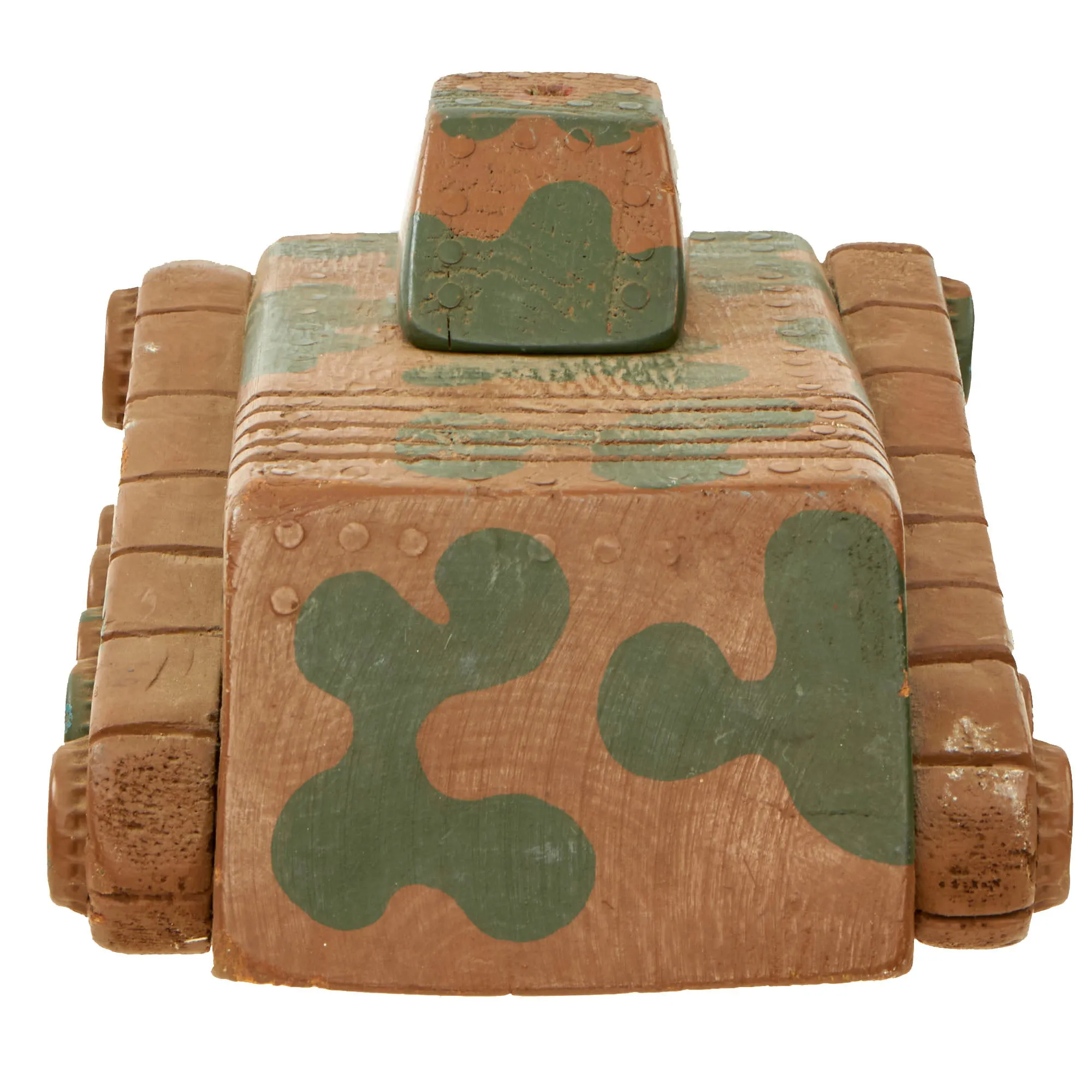 Original U.S. / Japanese WWII “POW” Made Type 95 Ha-Go Light Tank Wood Model Toy