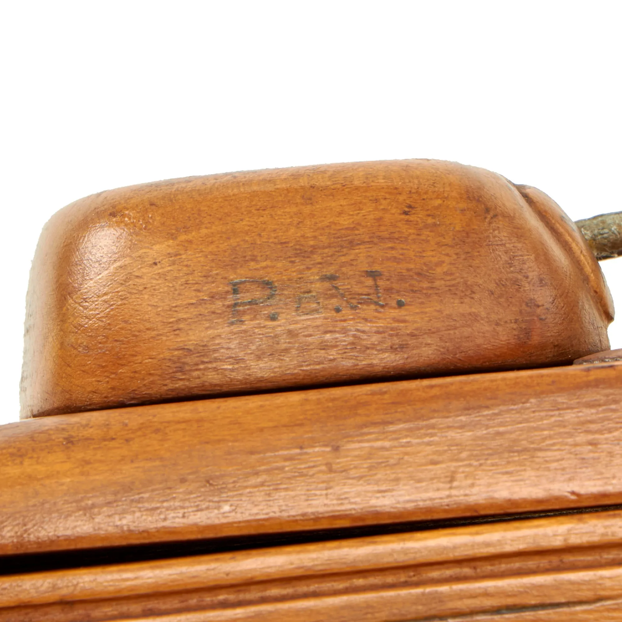 Original U.S. WWII Italian POW Made M4 Sherman Tank Wood Desktop Cigarette Tobacco Box - Formerly A.A.F. Tank Museum Collection