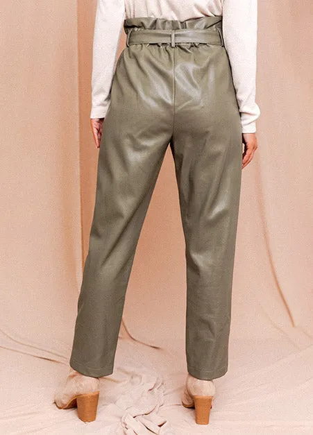 Paper Bag Vegan Leather Pants