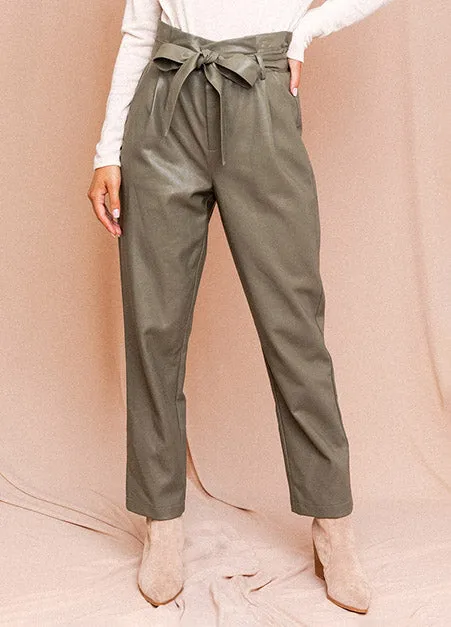 Paper Bag Vegan Leather Pants