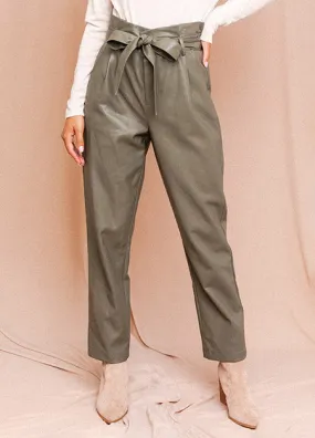 Paper Bag Vegan Leather Pants