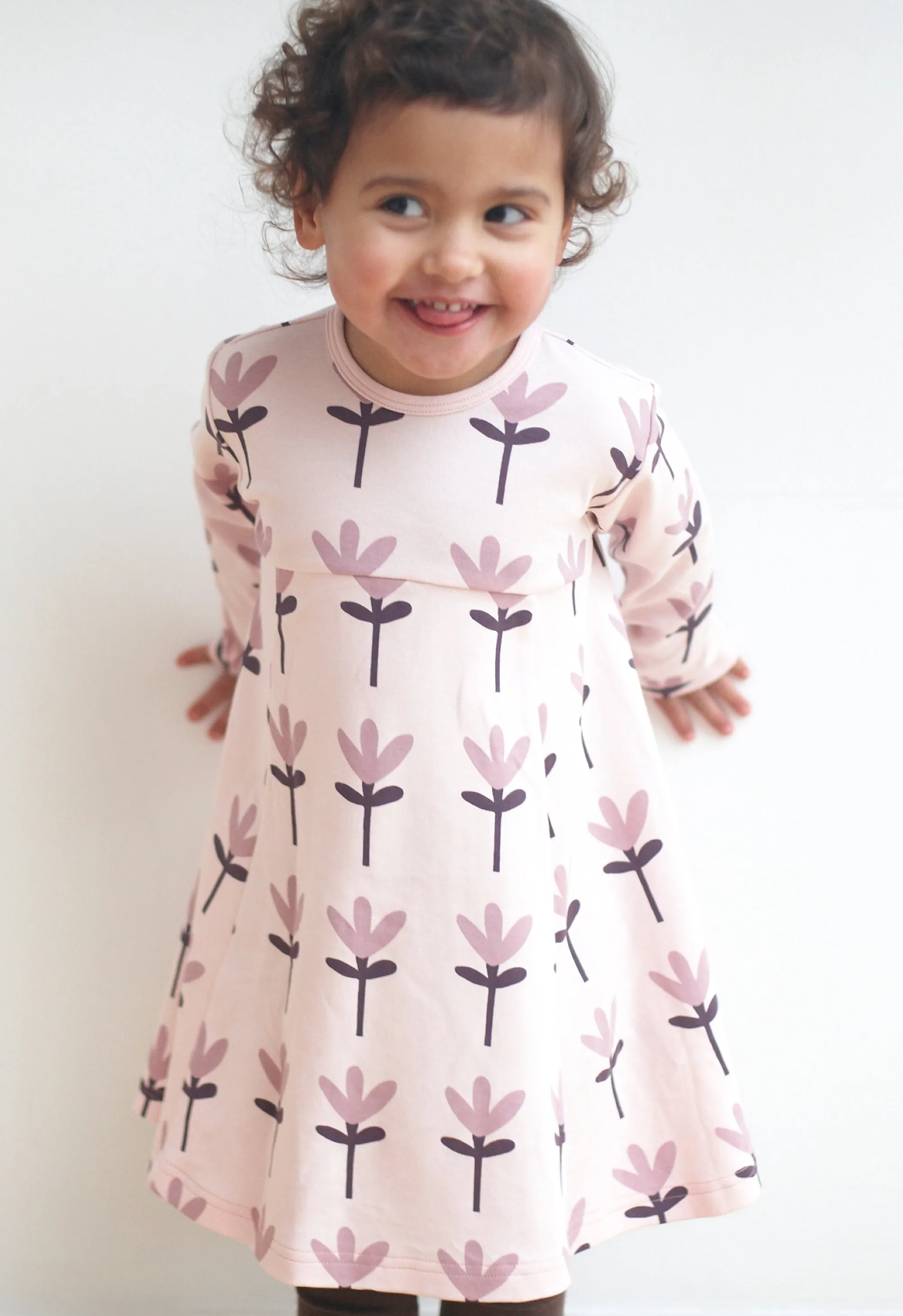 Pigeon Organics - Pink skater dress, tulip print