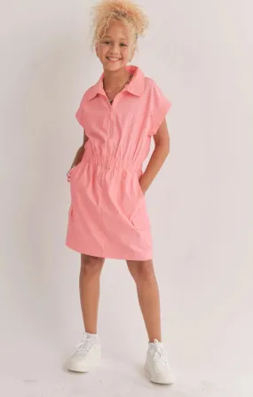 Pink Nylon Mini Dress